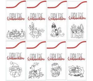 Stickserie ITH - Einsteckhüllen Xmas Tangles 2